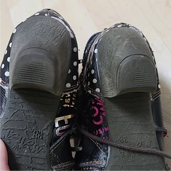 Women's Ankle Boots Maia European Punk Leather, Steam Punk, black UNIQUE size 8 - Picture 13 of 15